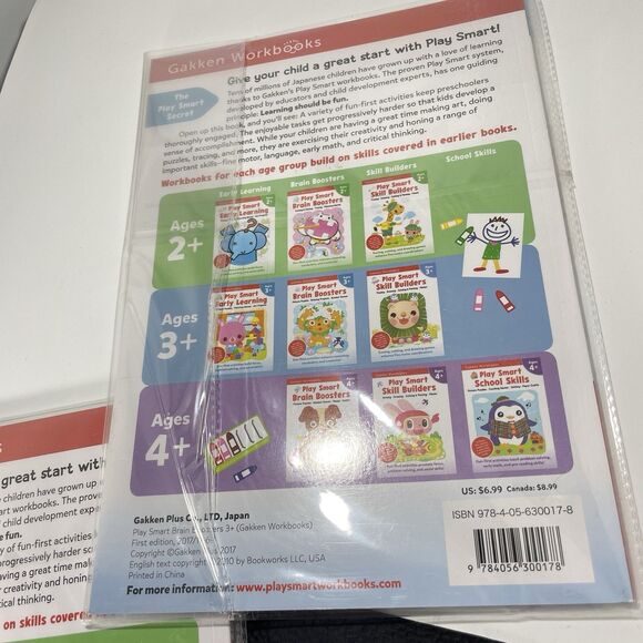 Gakken Play Smart Workbook Set Animal Picture Puzzlers 2+ & Brain Boosters 3+ - Picture 5 of 5